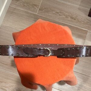 Studded Brown Leather Belt